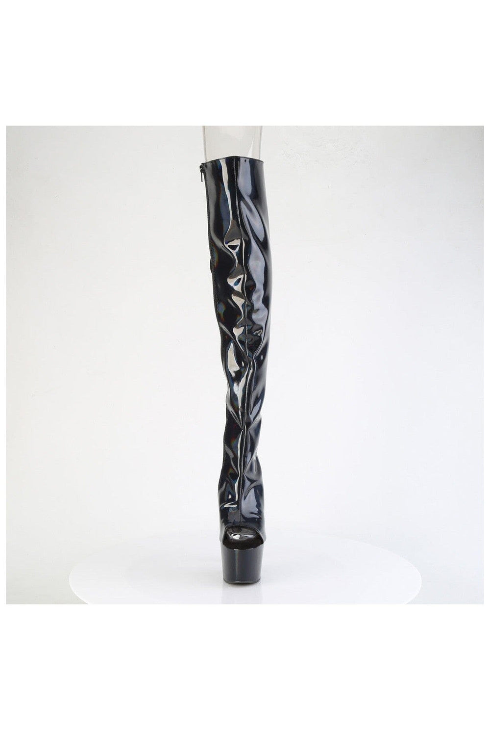 Pleaser ADORE-3019HWR Black Patent Knee Boot in Black Patent