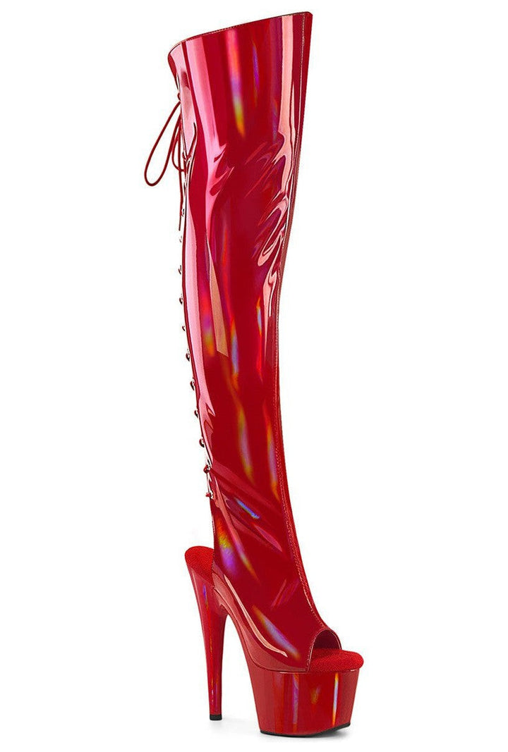ADORE-3019HWR Red Patent Knee Boot