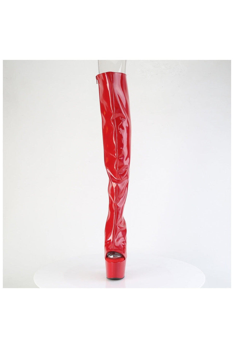 Pleaser ADORE-3019HWR Red Patent Knee Boot in Red Patent