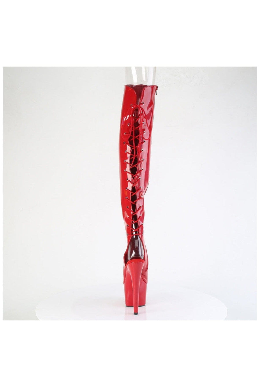 Pleaser ADORE-3019HWR Red Patent Knee Boot in Red Patent