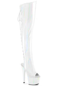 ADORE-3019HWR White Patent Knee Boot