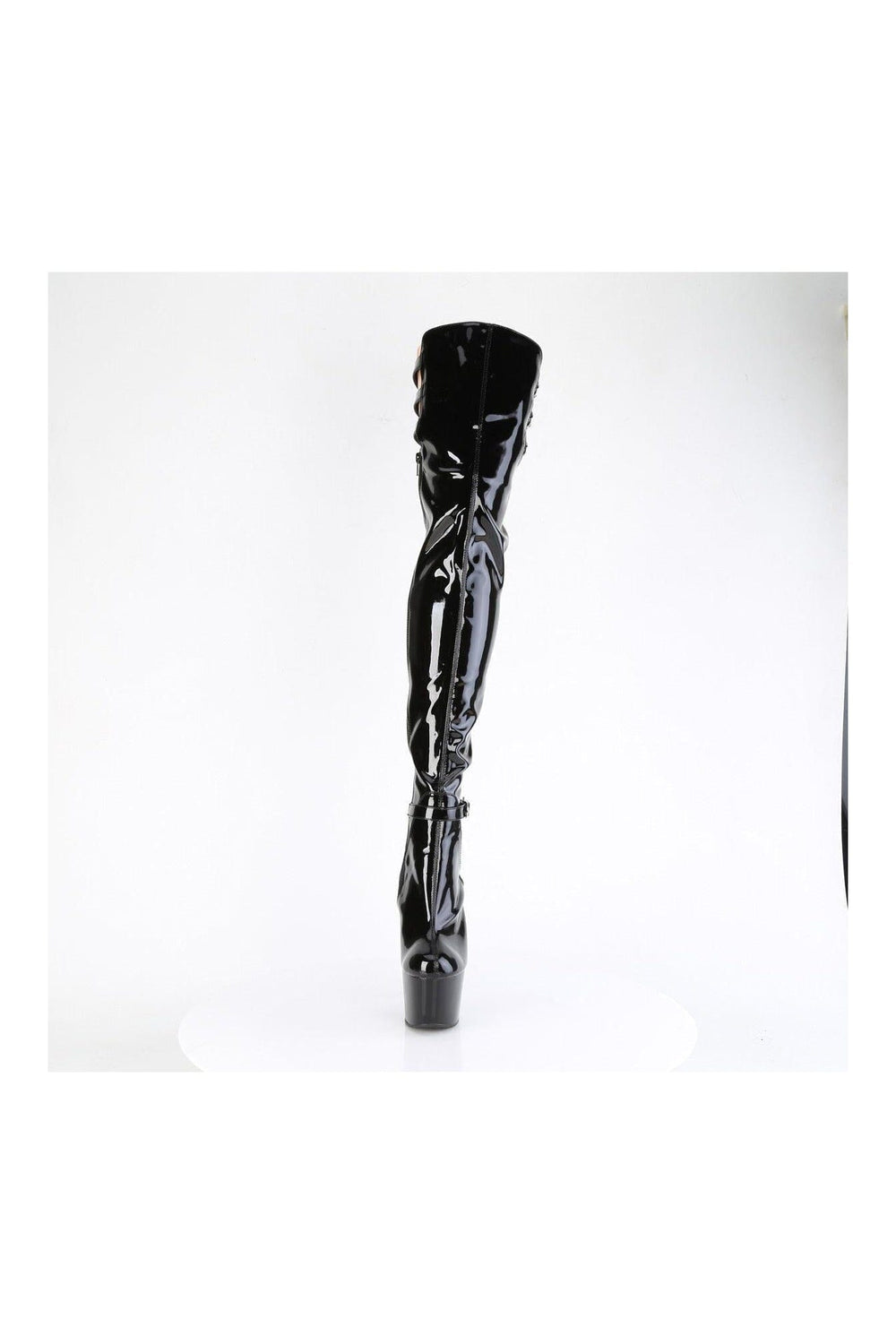 Pleaser ADORE-3055 Black Patent Thigh Boot in Black Patent