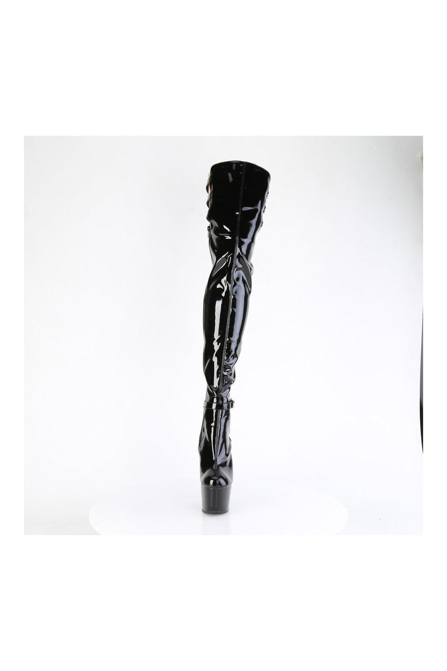 Pleaser ADORE-3055 Black Patent Thigh Boot in Black Patent