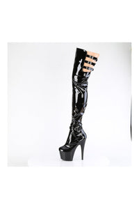Pleaser ADORE-3055 Black Patent Thigh Boot in Black Patent