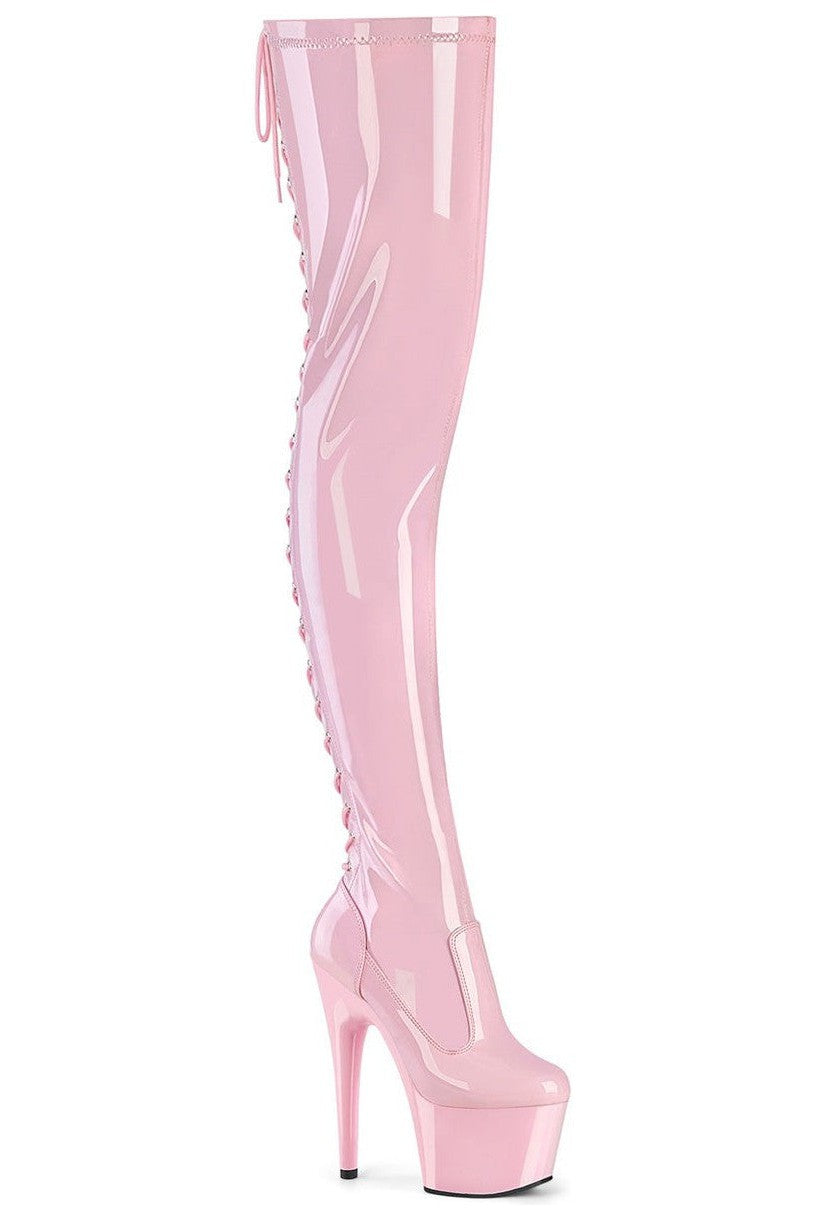 ADORE-3850 Pink Patent Thigh Boot