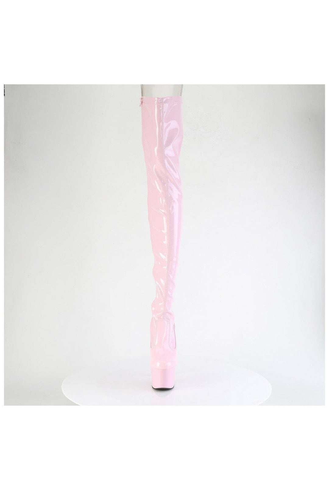 Pleaser ADORE-3850 Pink Patent Thigh Boot in Pink Patent