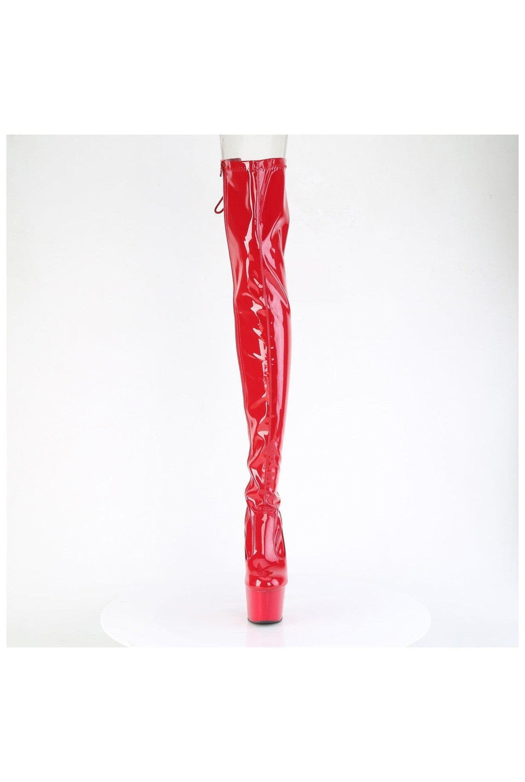 Pleaser ADORE-3850 Red Patent Thigh Boot in Red Patent