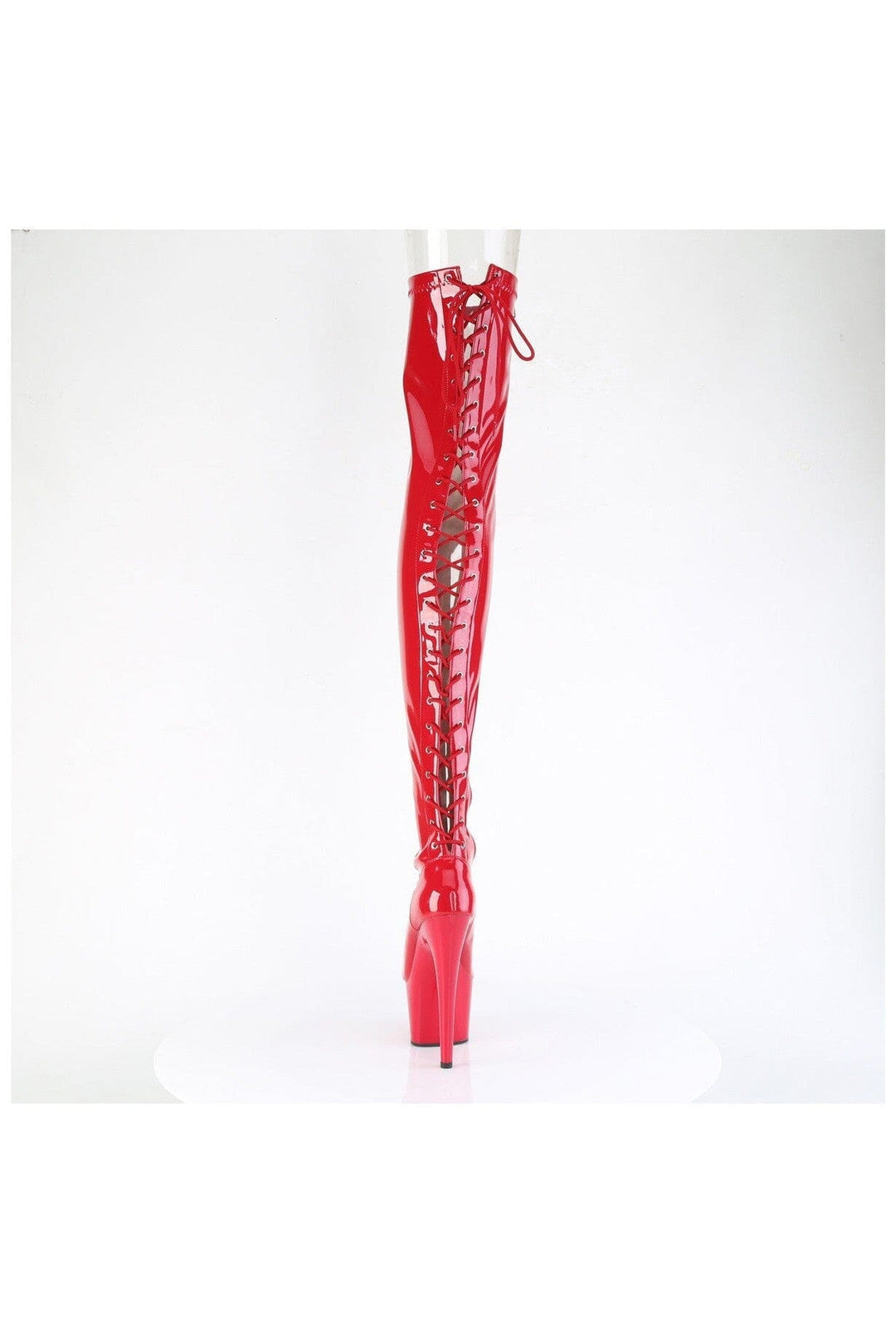 Pleaser ADORE-3850 Red Patent Thigh Boot in Red Patent