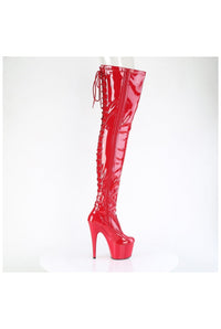 Pleaser ADORE-3850 Red Patent Thigh Boot in Red Patent