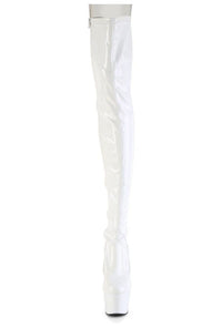 Pleaser ADORE-3850 White Patent Thigh Boot in White Patent