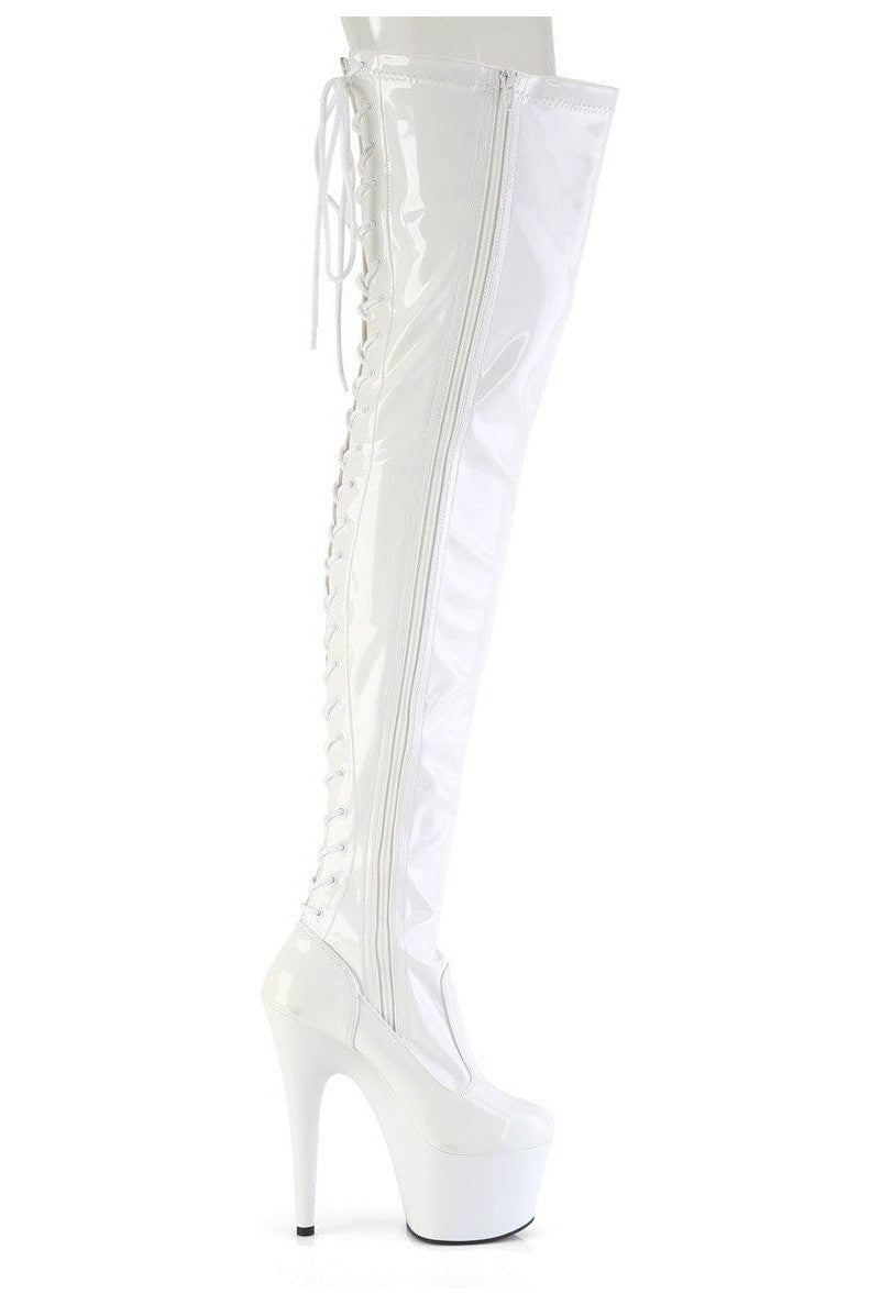 ADORE-3850 White Patent Thigh Boot