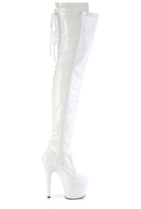 Pleaser ADORE-3850 White Patent Thigh Boot in White Patent