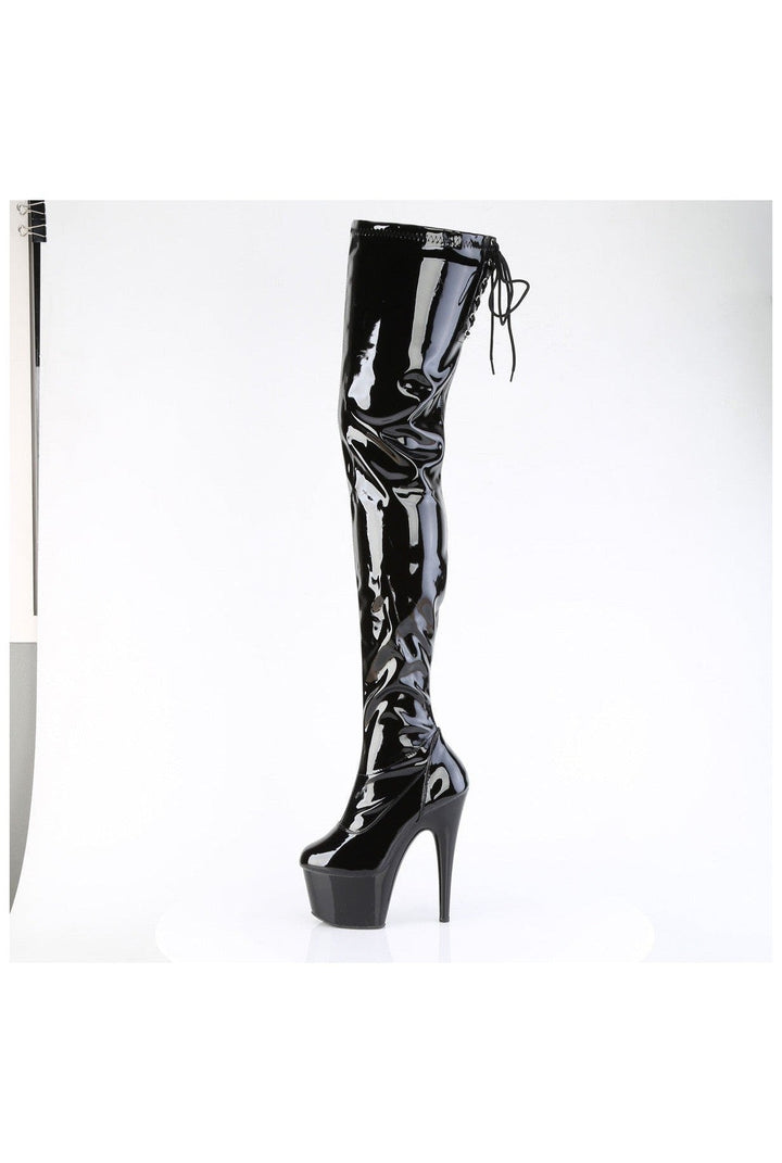 ADORE-4000SLT Black Patent Thigh Boot