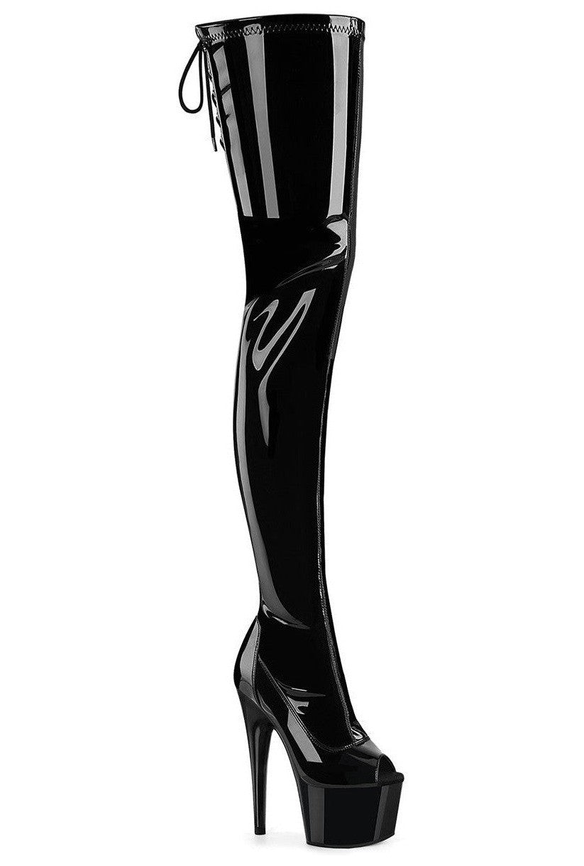 ADORE-4011 Black Patent Thigh Boot