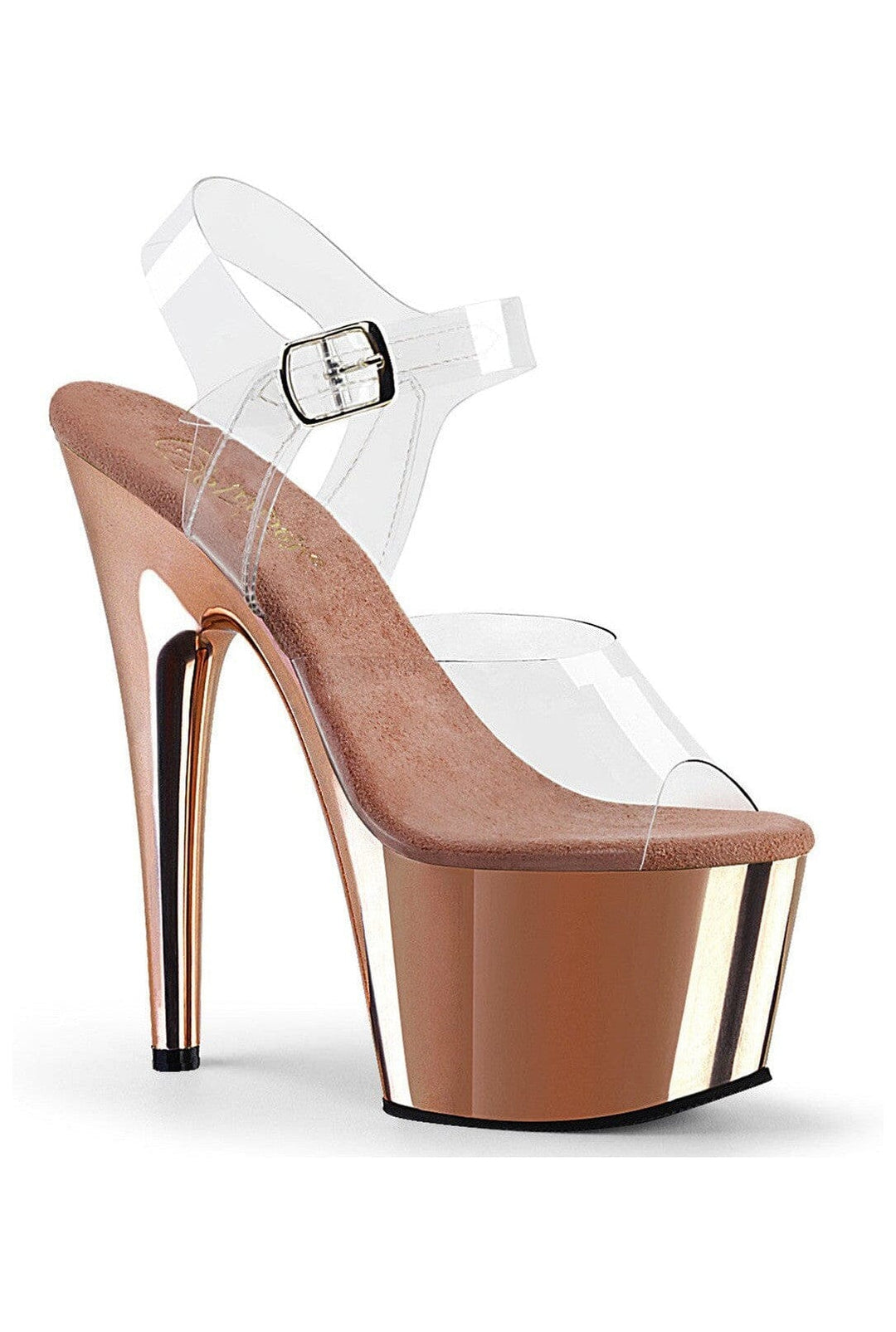 Pleaser ADORE-708 Clear Vinyl Sandal in Clear Vinyl from SexyShoes.com