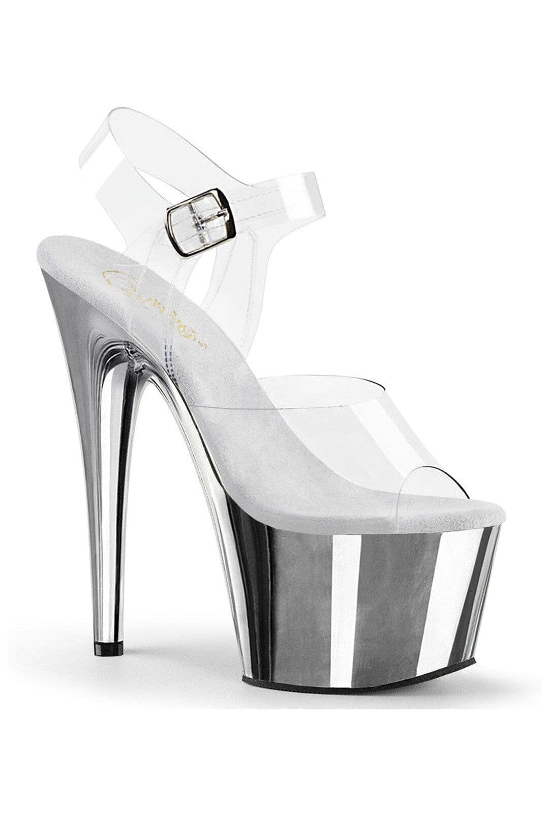 Pleaser ADORE-708 Clear Vinyl Sandal in Clear Vinyl from SexyShoes.com
