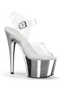 Pleaser ADORE-708 Clear Vinyl Sandal in Clear Vinyl from SexyShoes.com