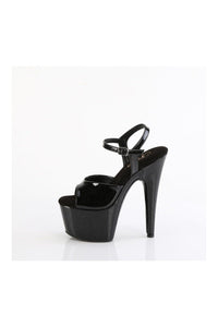 Pleaser ADORE-709GP Black Glitter Patent Sandal in Black Glitter Patent