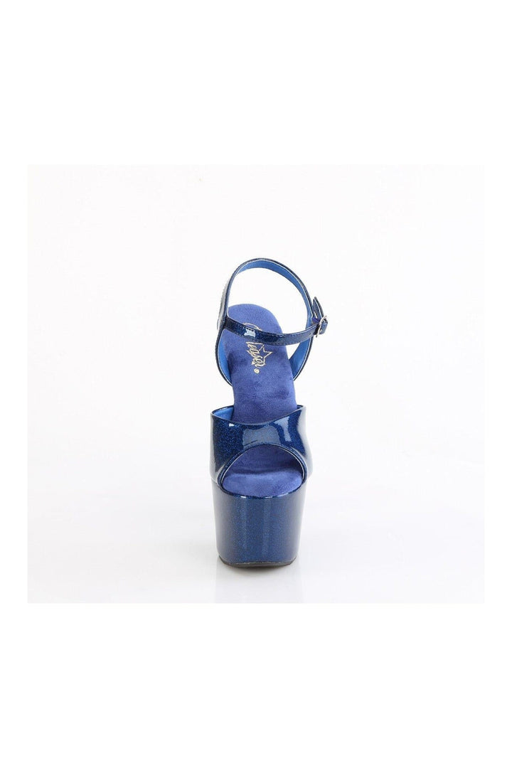 ADORE-709GP Blue Glitter Patent Sandal