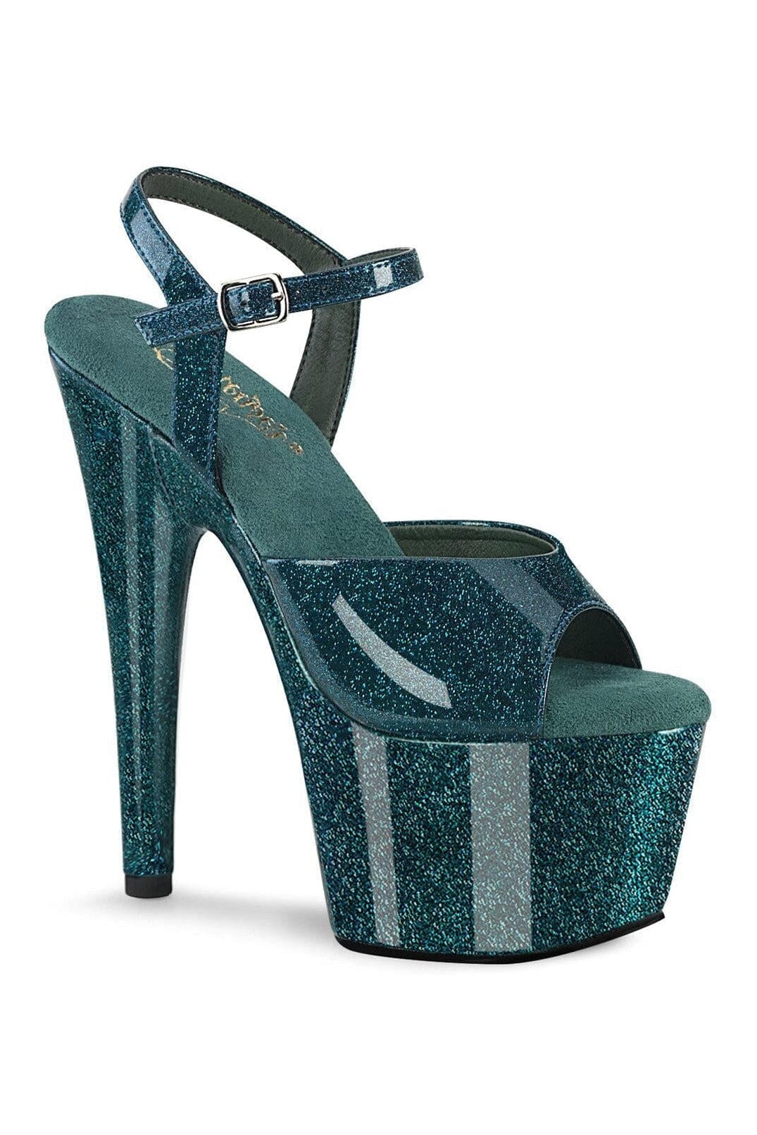 Pleaser ADORE-709GP Green Glitter Patent Sandal in Green Glitter Patent from SexyShoes.com