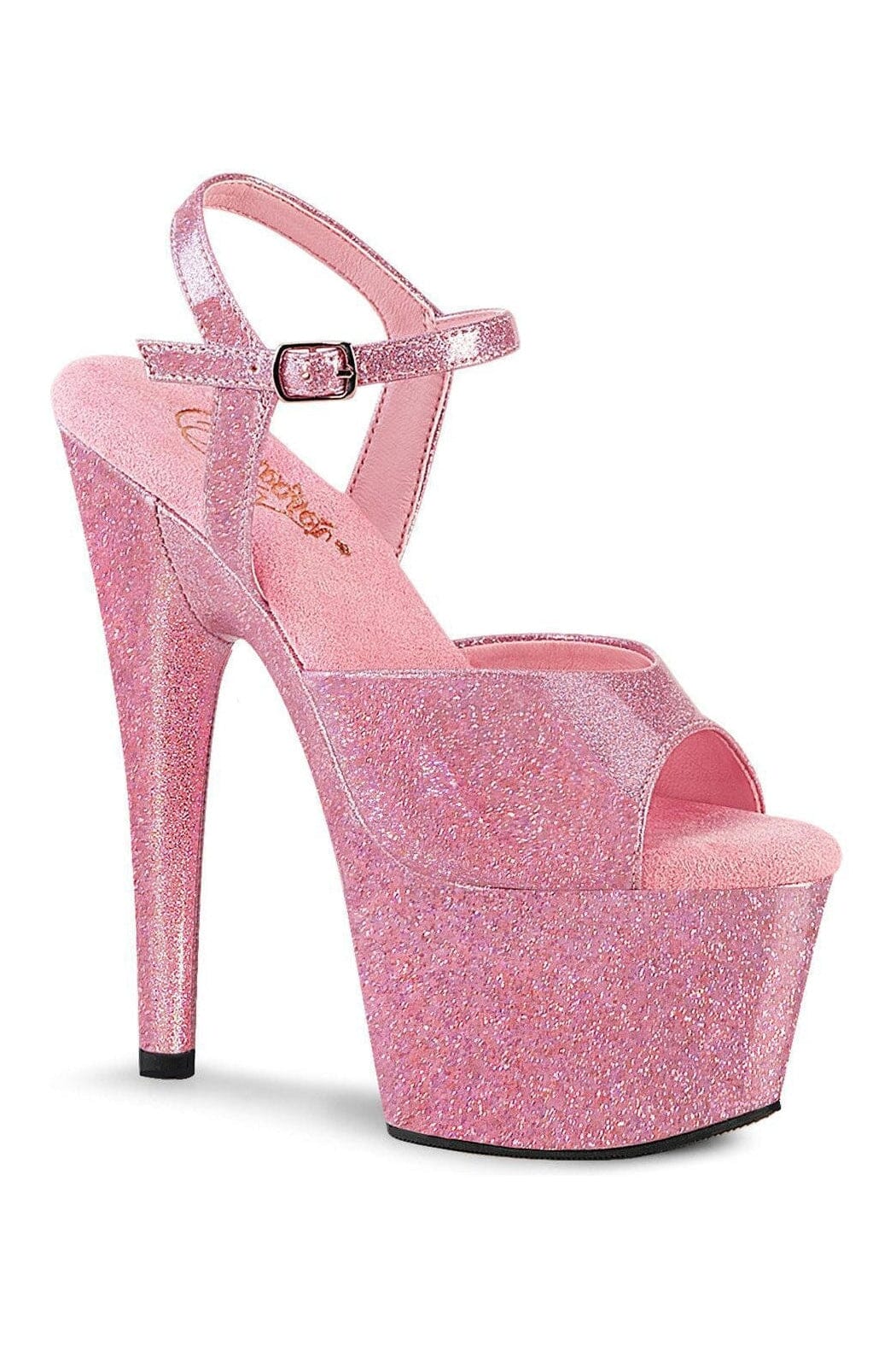 Pleaser ADORE-709GP Pink Glitter Patent Sandal in Pink Glitter Patent from SexyShoes.com