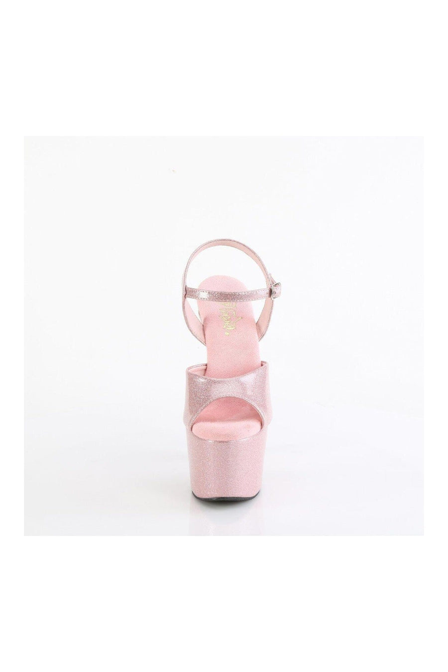 Pleaser ADORE-709GP Pink Glitter Patent Sandal in Pink Glitter Patent
