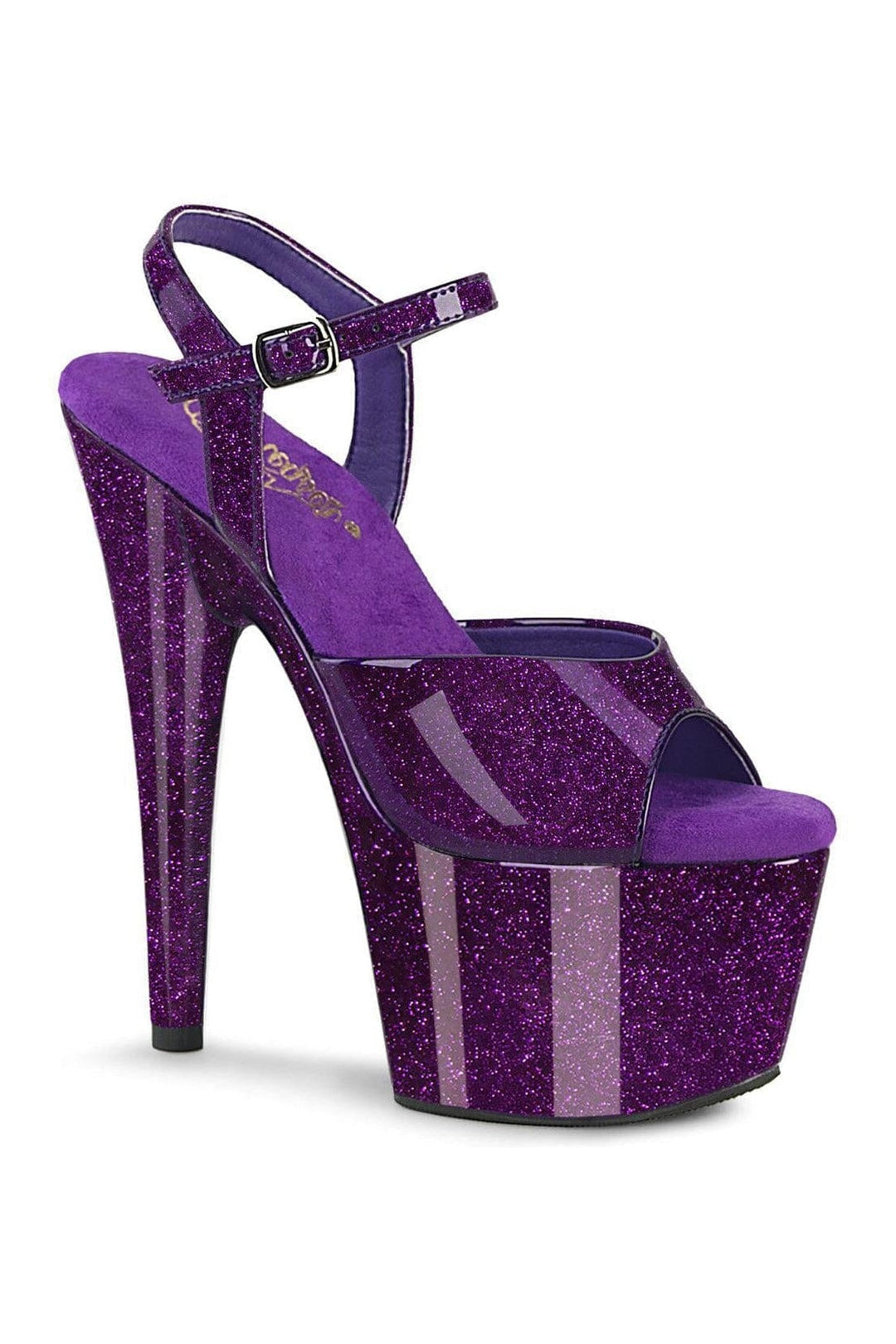 Pleaser ADORE-709GP Purple Glitter Patent Sandal in Purple Glitter Patent from SexyShoes.com