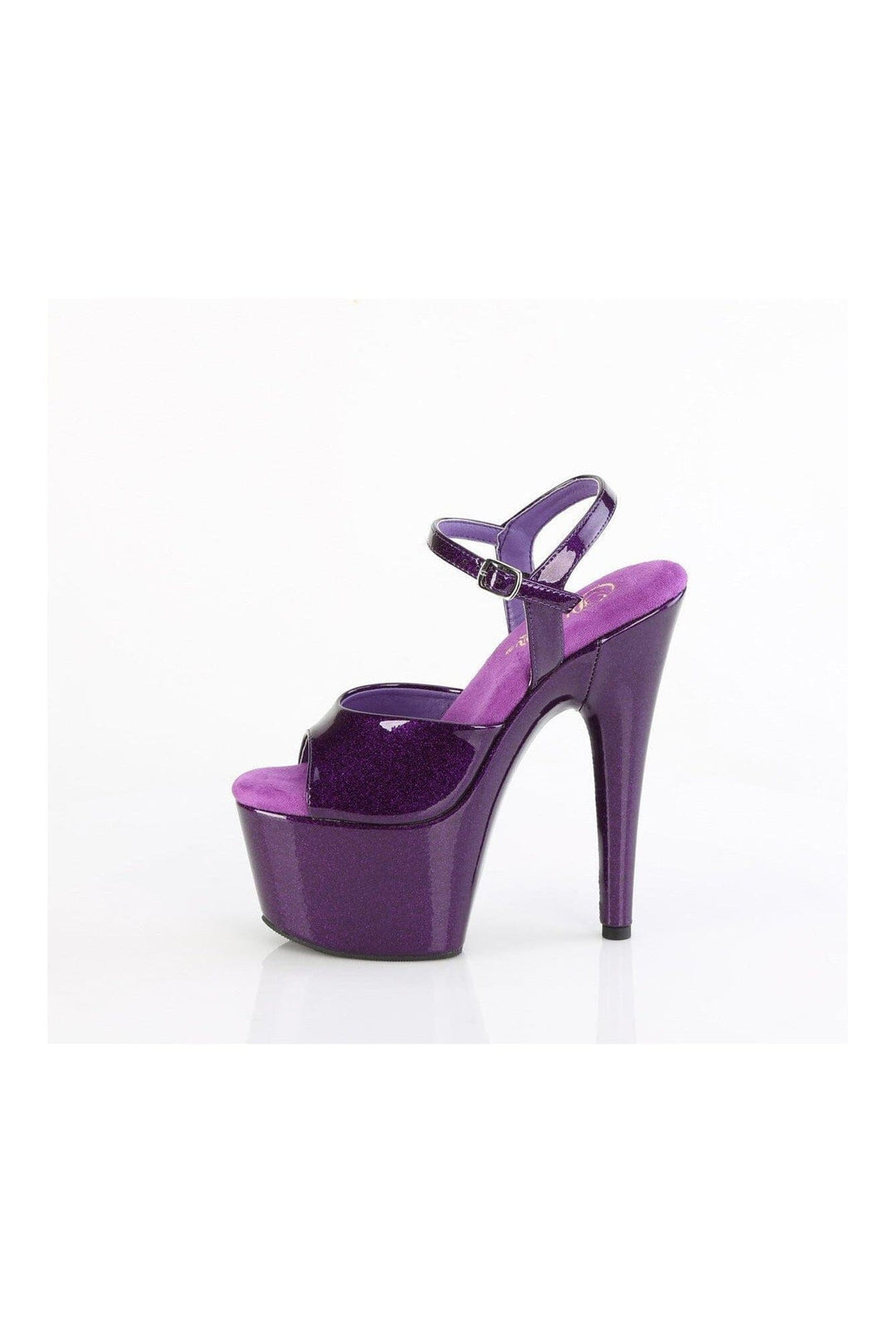 Pleaser ADORE-709GP Purple Glitter Patent Sandal in Purple Glitter Patent
