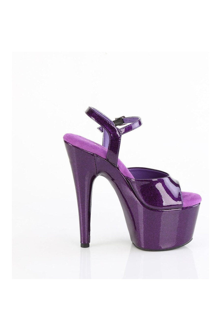 Pleaser ADORE-709GP Purple Glitter Patent Sandal in Purple Glitter Patent