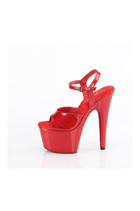 Pleaser ADORE-709GP Red Glitter Patent Sandal in Red Glitter Patent