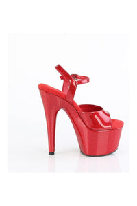 Pleaser ADORE-709GP Red Glitter Patent Sandal in Red Glitter Patent