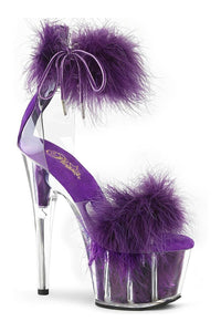 Pleaser ADORE-724F Clear Marabou Sandal in Clear Marabou from SexyShoes.com