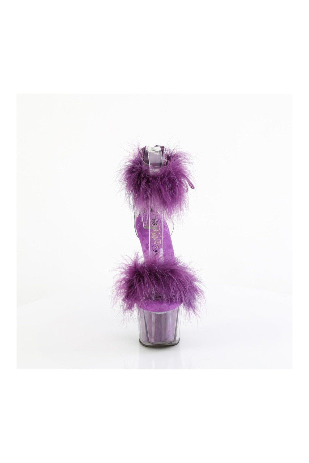 Pleaser ADORE-724F Clear Marabou Sandal in Clear Marabou