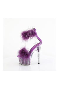 Pleaser ADORE-724F Clear Marabou Sandal in Clear Marabou