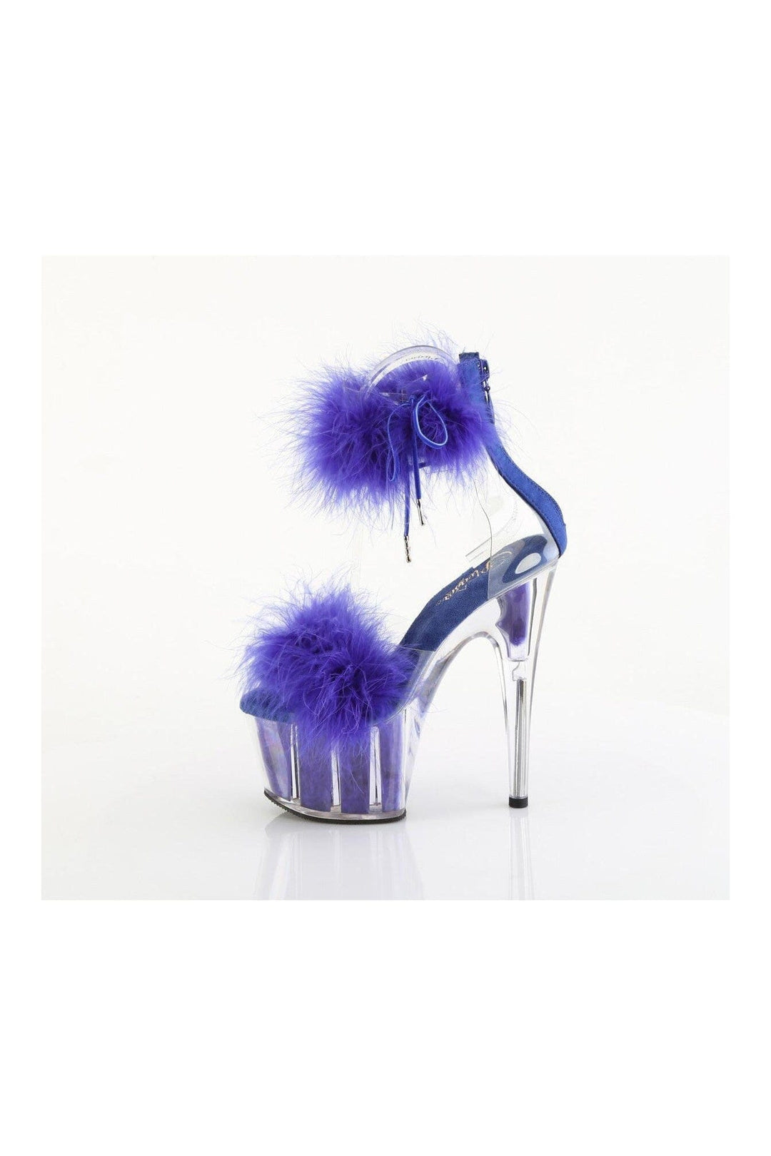 Pleaser ADORE-724F Clear Marabou Sandal in Clear Marabou