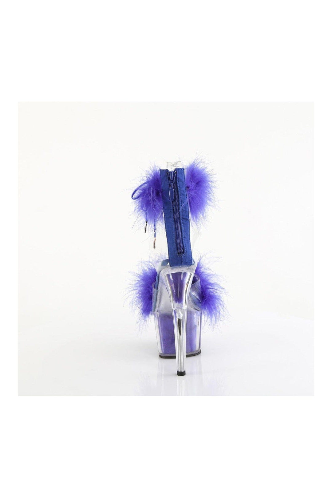 Pleaser ADORE-724F Clear Marabou Sandal in Clear Marabou