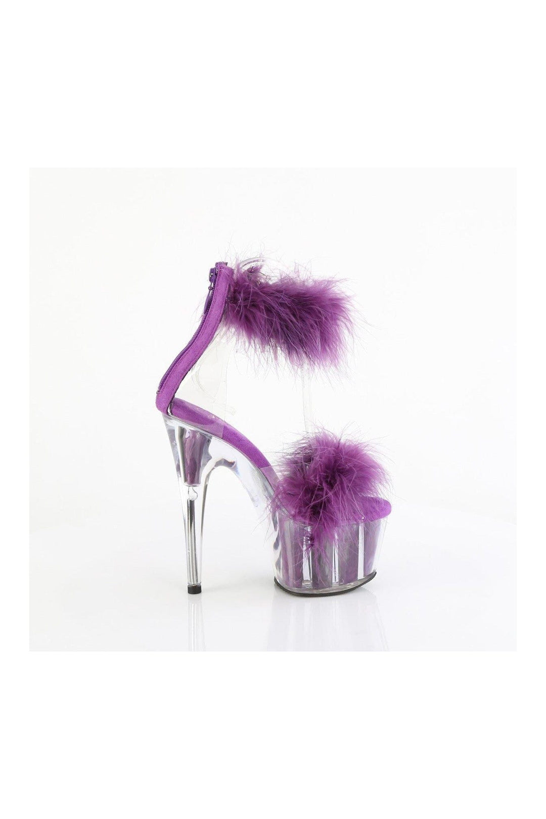 Pleaser ADORE-724F Clear Marabou Sandal in Clear Marabou