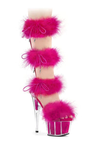 Pleaser ADORE-728F Clear Marabou Sandal in Clear Marabou from SexyShoes.com