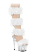 ADORE-728F Clear Marabou Sandal