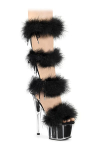 Pleaser ADORE-728F Clear Marabou Sandal in Clear Marabou from SexyShoes.com