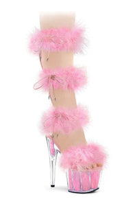 Pleaser ADORE-728F Clear Marabou Sandal in Clear Marabou from SexyShoes.com