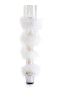 Pleaser ADORE-728F Clear Marabou Sandal in Clear Marabou
