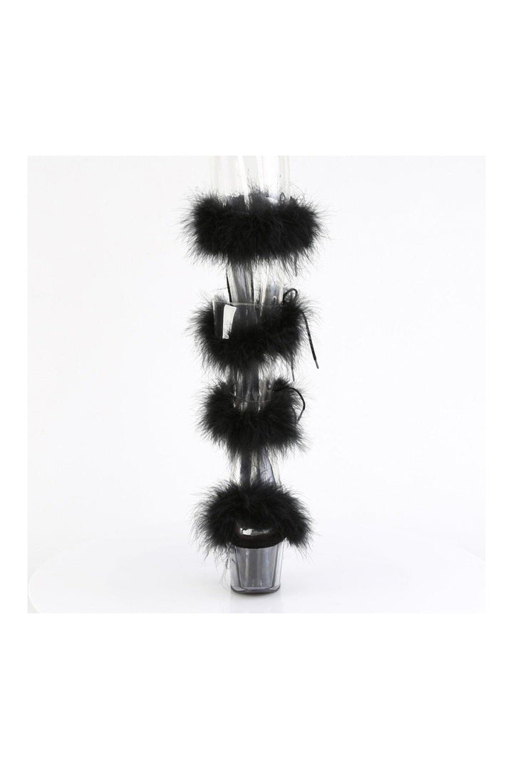 ADORE-728F Clear Marabou Sandal