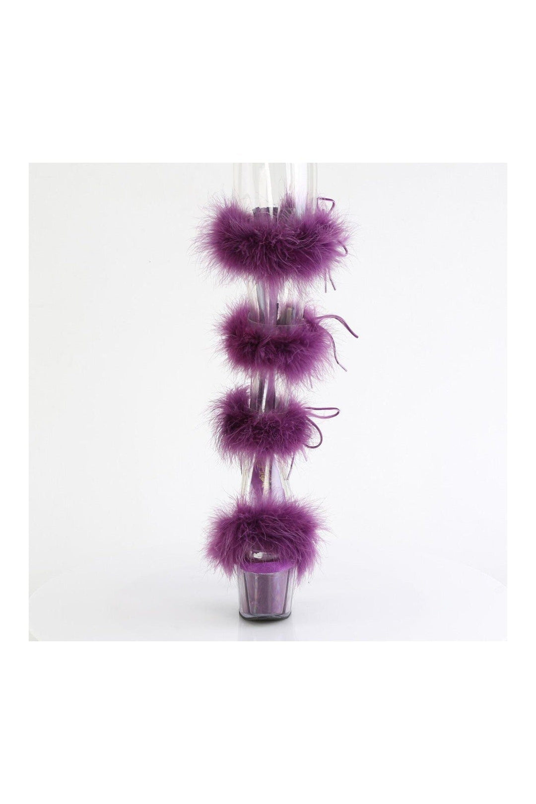 Pleaser ADORE-728F Clear Marabou Sandal in Clear Marabou