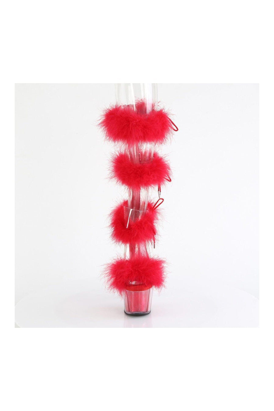 Pleaser ADORE-728F Clear Marabou Sandal in Clear Marabou