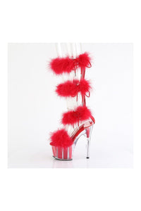 Pleaser ADORE-728F Clear Marabou Sandal in Clear Marabou