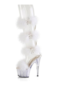 Pleaser ADORE-728F Clear Marabou Sandal in Clear Marabou