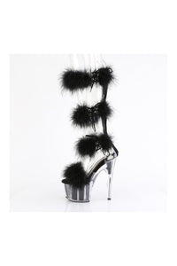 Pleaser ADORE-728F Clear Marabou Sandal in Clear Marabou