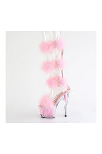 Pleaser ADORE-728F Clear Marabou Sandal in Clear Marabou
