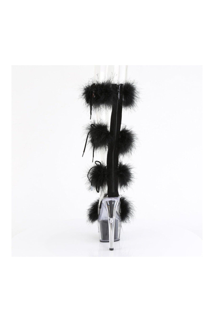 Pleaser ADORE-728F Clear Marabou Sandal in Clear Marabou